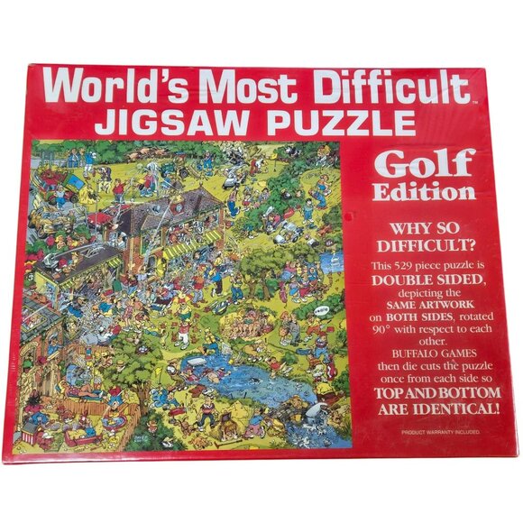 Buffalo Games Other - Worlds Most Difficult Jigsaw Puzzle GOLF Edition 529 Pieces Double-Sided Sealed